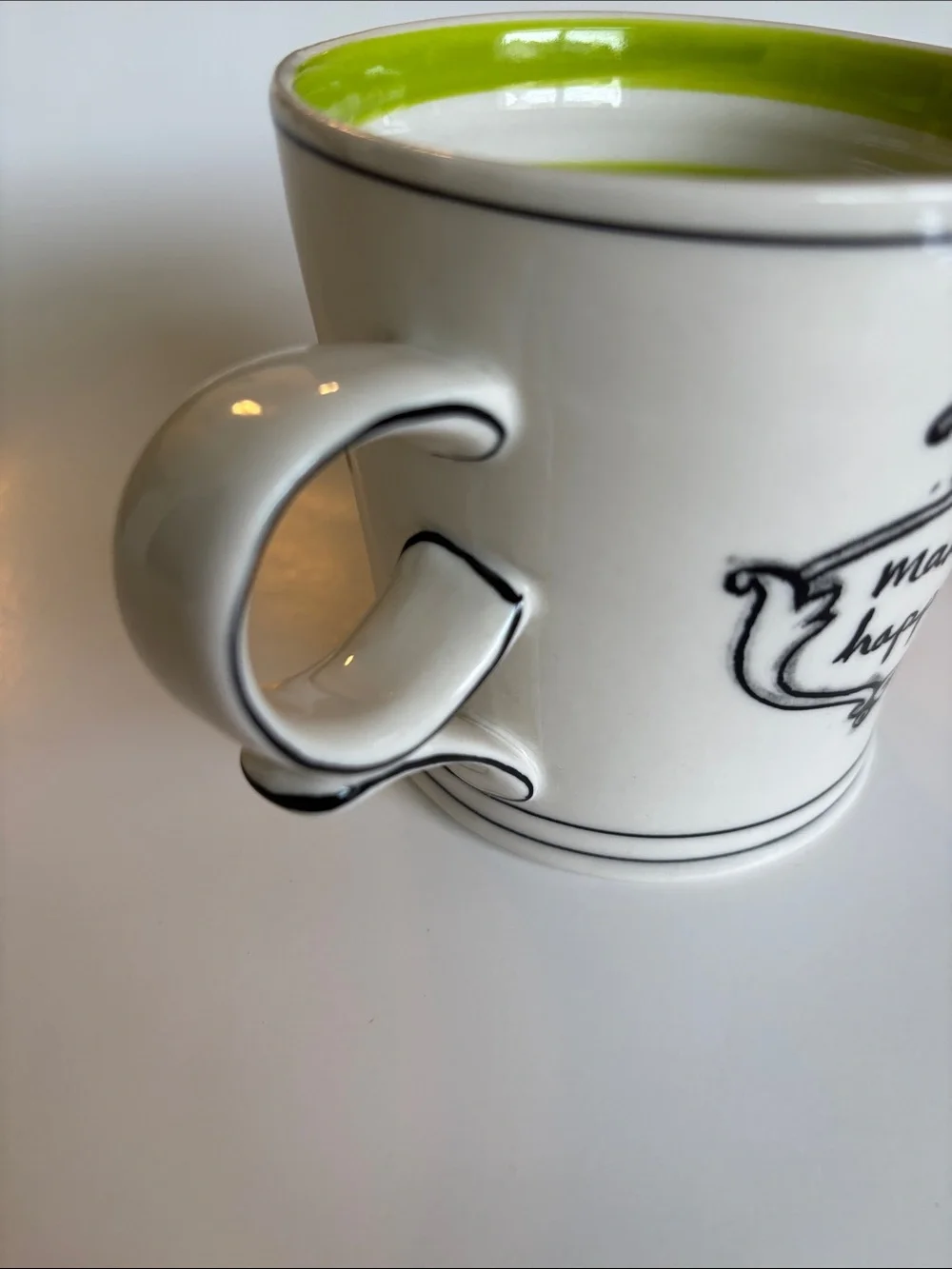 Molly Hatch Anthropologie Make It happen Crown Green Stripe Mug